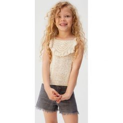 Mango Kids - Top dziecięcy Fiesta 140-152 cm. Bluzki dziewczęce Mango Kids, bez wzorów, z bawełny, bez kołnierzyka, bez rękawów, bez kaptura. W wyprzedaży za 39,90 zł.