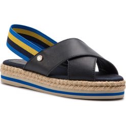 Espadryle TOMMY HILFIGER - Colorful Rope Flat Sandal FW0FW04060 Midnight 403. Niebieskie espadryle damskie TOMMY HILFIGER, bez wzorów, ze skóry, bez obcasa. W wyprzedaży za 299,00 zł.