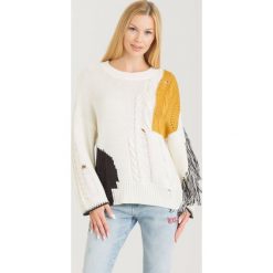 SWETER MY TWIN TWINSET. Żółte swetry damskie Twinset, s, z aplikacjami, z materiału, bez rękawów, bez kaptura. Za 769,00 zł.