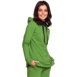 Bluza z kapturem - limonkowa. Czarne bluzy damskie BE, s, bez wzorów, z elastanu, bez rękawów, długie, z kapturem. Za 169,00 zł.