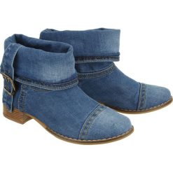 LANQIER 40C201 jeans, botki damskie. Botki damskie Lanqier, z jeansu, bez obcasa, na obcasie, bez zapięcia. Za 249,90 zł.