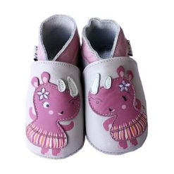 Buciki niemowlęce: Skórzane buty niemowlęce w kolorze jasnoróżowym