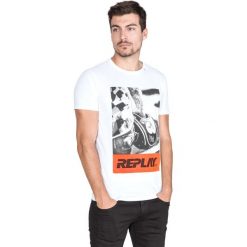 Replay Koszulka Biały. Białe podkoszulki męskie Replay, s, z nadrukiem, z bawełny, z krótkim rękawem. Za 257,95 zł.
