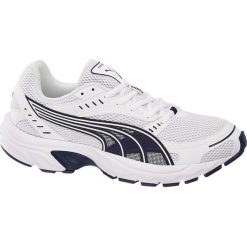 Sportowe buty męskie Puma Axis Puma białe. Białe buty sportowe męskie marki Puma, z materiału, bez zapięcia, do biegania. Za 239,90 zł.
