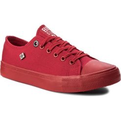 Trampki BIG STAR - AA274007 Red. Czerwone półbuty damskie marki BIG STAR, bez wzorów, z gumy, bez zapięcia. Za 99,00 zł.