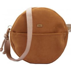 Torebka okrągła "MOON BAG" z eko-zamszu, kolor karmelowy ZGASZONY ŻÓŁTY ZAMSZ. Żółte listonoszki damskie me&BAGS, bez wzorów, z zamszu, przez ramię, małe, bez dodatków. Za 219,00 zł.