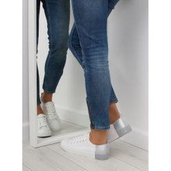 Trampki dwukolorowe białe BK378 WHITE / SILVER. Szare trampki i tenisówki damskie obuwie damskie, z tkaniny. Za 60,75 zł.