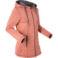 Bluzy damskie: Bluza rozpinana dzianinowa z polaru, długi rękaw bonprix łososiowy melanż