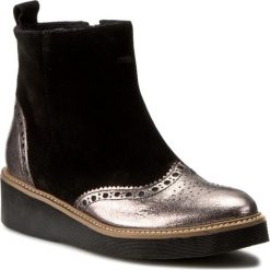 Botki ANN MEX - 7434 01D+11SS Czarny. Czarne buty zimowe damskie marki Ann Mex, ze skóry. W wyprzedaży za 259,00 zł.