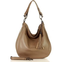 Torebka skórzana eleganc sacco MARCO MAZZINI - beżowy khaki. Brązowe torebki klasyczne damskie MAZZINI, w paski, ze skóry, eleganckie. W wyprzedaży za 299,00 zł.