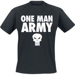 The Punisher One Man Army T-Shirt czarny. Czarne t-shirty męskie marki The Punisher, m, z nadrukiem, z okrągłym kołnierzem. Za 36,90 zł.