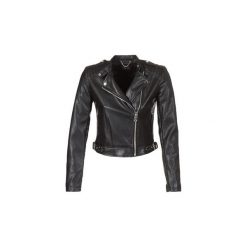 Kurtki skórzane Guess ELEONORA. Czarne kurtki damskie Guess, l, bez wzorów, bez kaptura. Za 456,80 zł.