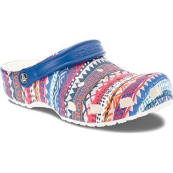 Klapki damskie: Klapki CROCS - Classic Graphic Clog 204612 Blue Jean/White