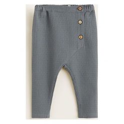 Mango Kids - Spodnie dziecięce 62-80 cm. Szare spodnie chłopięce marki Mango Kids, bez wzorów, z bawełny, casualowe, z obniżonym stanem. Za 69,90 zł.