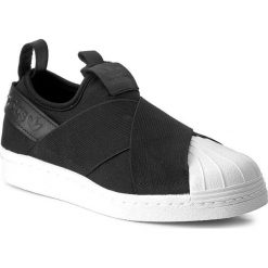 Buty adidas - Superstar SlipOn BZ0112 Cblack/Cblack/Cblack. Czarne buty sportowe damskie Adidas, bez wzorów, ze skóry, eleganckie, bez obcasa, na płaskiej podeszwie, bez zapięcia. W wyprzedaży za 259,00 zł.