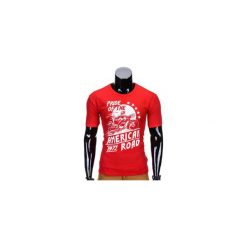 T-SHIRT MĘSKI Z NADRUKIEM S753 - CZERWONY. Czerwone t-shirty męskie z nadrukiem marki Ombre Clothing, m. Za 29,00 zł.