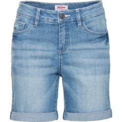 Wygodne szorty dżinsowe ze stretchem bonprix średni niebieski. Niebieskie szorty damskie bonprix, bez wzorów, z jeansu. Za 54,99 zł.
