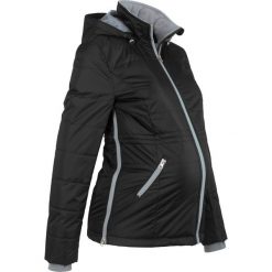 Kurtka pikowana ciążowa bonprix czarny. Czarne kurtki damskie bonprix, bez wzorów, z polaru, moda ciążowa. Za 99,99 zł.