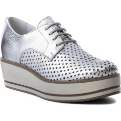 Oxfordy IGI&CO - 1142333 Allum. Szare półbuty damskie IGI&CO, na co dzień, bez wzorów, ze skóry, bez obcasa, na koturnie, bez zapięcia. W wyprzedaży za 269,00 zł.