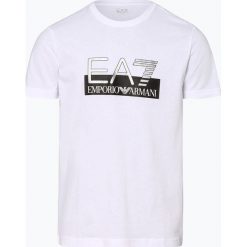 EA7 Emporio Armani - T-shirt męski, biały. Białe t-shirty męskie EA7 Emporio Armani, m, bez wzorów, z bawełny, bez kołnierzyka. Za 279,95 zł.