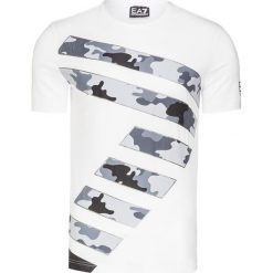 T-shirt EA7 EMPORIO ARMANI Biały. Białe t-shirty męskie marki EA7 Emporio Armani, z nadrukiem, z tkaniny, z okrągłym kołnierzem. Za 340,00 zł.