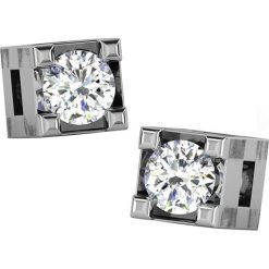 Złote kolczyki-wkrętki z diamentami. Szare kolczyki damskie marki Diamant Vendôme, z diamentem, złote. W wyprzedaży za 322,95 zł.
