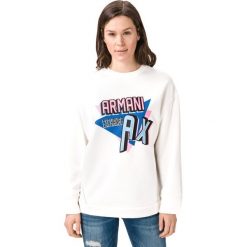 Armani Exchange Bluza Biały. Białe bluzy damskie Armani Exchange, m, z nadrukiem, z bawełny, bez rękawów, bez kaptura. Za 571,95 zł.