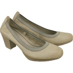 MARCO TOZZI 22420-26 quartz antic, czółenka damskie na słupku. Czółenka damskie Marco Tozzi, bez wzorów, ze skóry, bez obcasa, na słupku. Za 209,90 zł.