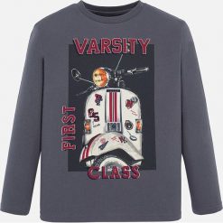 Mayoral - Longsleeve dziecięcy 128-172 cm. Żółte t-shirty chłopięce Mayoral, z nadrukiem, z bawełny, z długim rękawem. Za 74,90 zł.