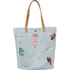 Shopper bag damskie: Shopper bag w kolorze błękitnym – 44 x 55 x 38 cm