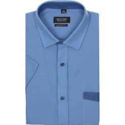 Koszula martos 2116 krótki rękaw custom fit niebieski. Niebieskie koszule męskie Recman, m, z aplikacjami, z bawełny, klasyczne, z okrągłym kołnierzem, z krótkim rękawem. Za 49,99 zł.