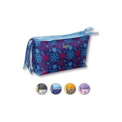 TOP CHOICE Kosmetyczka damska RIBBONS (93968) 1szt. Niebieskie topy damskie marki TOP CHOICE, bez wzorów, bez kołnierzyka. Za 24,20 zł.