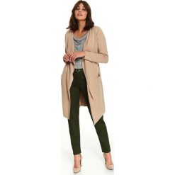SPODNIE TKANINOWE CHINOS. Zielone spodnie damskie Top Secret, na zimę, s, bez wzorów, z bawełny. Za 89,99 zł.