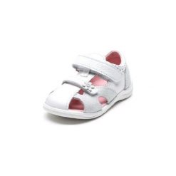 Pepino Girls Sandały Antje white/bianco (średnie) - biały - Gr.Moda (2 - 6 lat). Białe buciki niemowlęce Pepino, ze skóry, bez zapięcia. Za 259,00 zł.