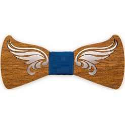 Mucha Drewniana. Niebieskie muszki męskie LANCERTO, bez wzorów, z tkaniny, eleganckie. Za 99,90 zł.