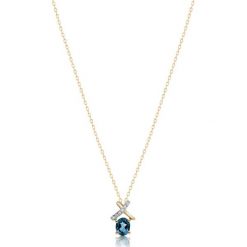 Piękny Wisiorek - , Topaz london blue. Niebieskie łańcuszki męskie W.KRUK. Za 199,00 zł.