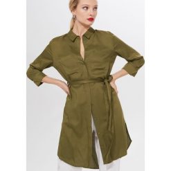 Długa koszula z wiskozy - Khaki. Brązowe koszule damskie Mohito, z wiskozy. Za 119,99 zł.