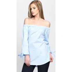 Niebieska Bluzka Duo Milin. Niebieskie bluzki z odkrytymi ramionami Born2be, m. Za 64,99 zł.