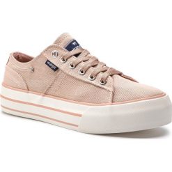 Tenisówki WRANGLER - Halley WL91561A Rose 080. Różowe półbuty damskie Wrangler, bez wzorów, z gumy, bez obcasa, na płaskiej podeszwie, bez zapięcia. Za 219,00 zł.
