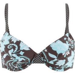 Biustonosz bikini na fiszbinach bonprix brązowo-turkusowy. Pomarańczowe stroje kąpielowe damskie bonprix, bez wzorów. Za 49,99 zł.