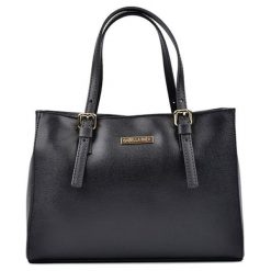 Torebki klasyczne damskie: Skórzana torebka w kolorze czarnym – (S)31 x (W)22 x (G)10 cm