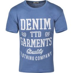 Koszulka męska t-shirt z nadrukiem niebieska Recea. Niebieskie koszulki męskie Recea, m, z nadrukiem, z bawełny, bez kołnierzyka, bez rękawów. W wyprzedaży za 9,99 zł.
