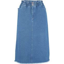 Spódnica dżinsowa "paperbag" z kolekcji Maite Kelly bonprix niebieski "stone used". Niebieskie spódniczki damskie bonprix, bez wzorów. Za 129,99 zł.