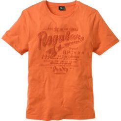 T-shirt Regular Fit bonprix pomarańczowy. Szare t-shirty męskie z nadrukiem marki bonprix, l, z dzianiny. Za 21,99 zł.