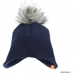 Czapka zimowa z pomponem - granat. Czarne czapeczki niemowlęce marki Pakamera, na zimę, z polaru. Za 79,00 zł.