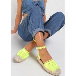 Limonkowe Espadryle Heliphite. Espadryle damskie Renee, bez wzorów, bez obcasa. W wyprzedaży za 99,99 zł.