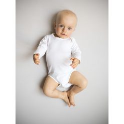 Body z długim rękawem BAMBOO BIEL 86. Body niemowlęce NANAF ORGANIC, bez wzorów, z długim rękawem. Za 49,99 zł.