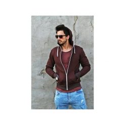 Bluzy damskie: BLUZA HOODIE SIMPLE UNISEX brązowa brown