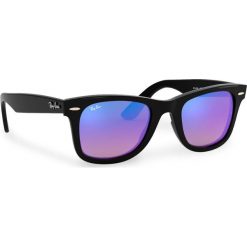 Okulary przeciwsłoneczne RAY-BAN - Wayfarer 0RB4340 601/4O Black/Blue Gradient Flash. Czarne okulary przeciwsłoneczne damskie Ray-Ban. W wyprzedaży za 469,00 zł.
