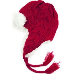 Czapka damska Ciepła uszatka Warkocz czerwona. Szare czapki zimowe damskie marki Art of Polo, z wełny. Za 36,52 zł.